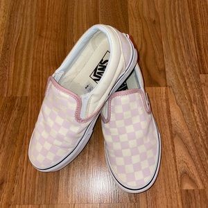 Pink Checkered Slip On Vans